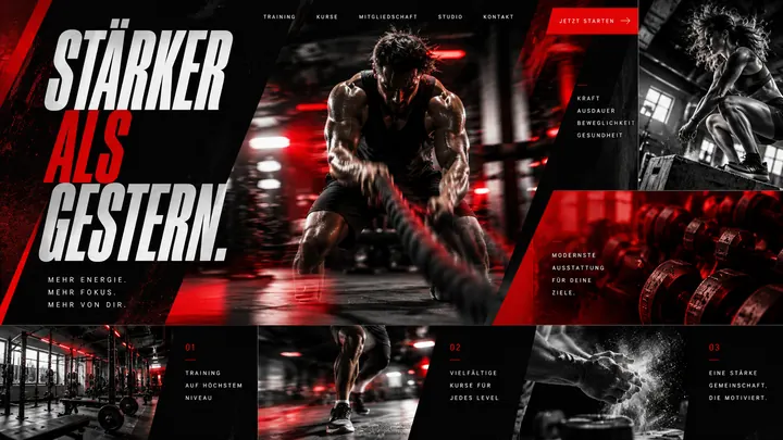 Website für Fitnessstudio