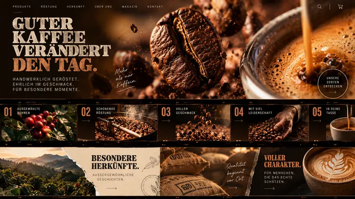 Website für Kaffeerösterei