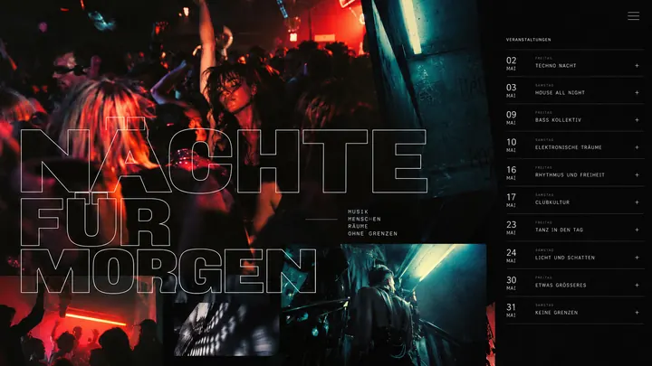Website für Club & Events