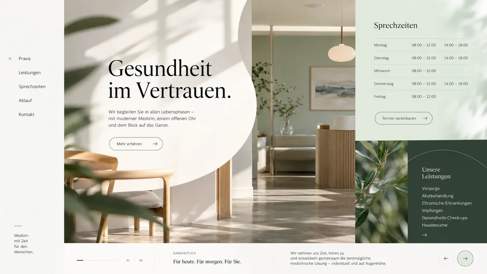Webdesign-Beispiel: Arztpraxis