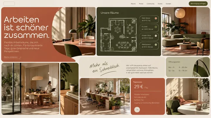 Website für Coworking
