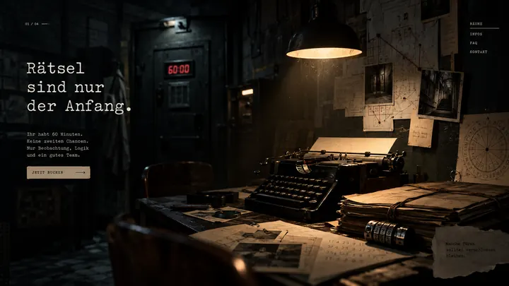 Website für Escape Room